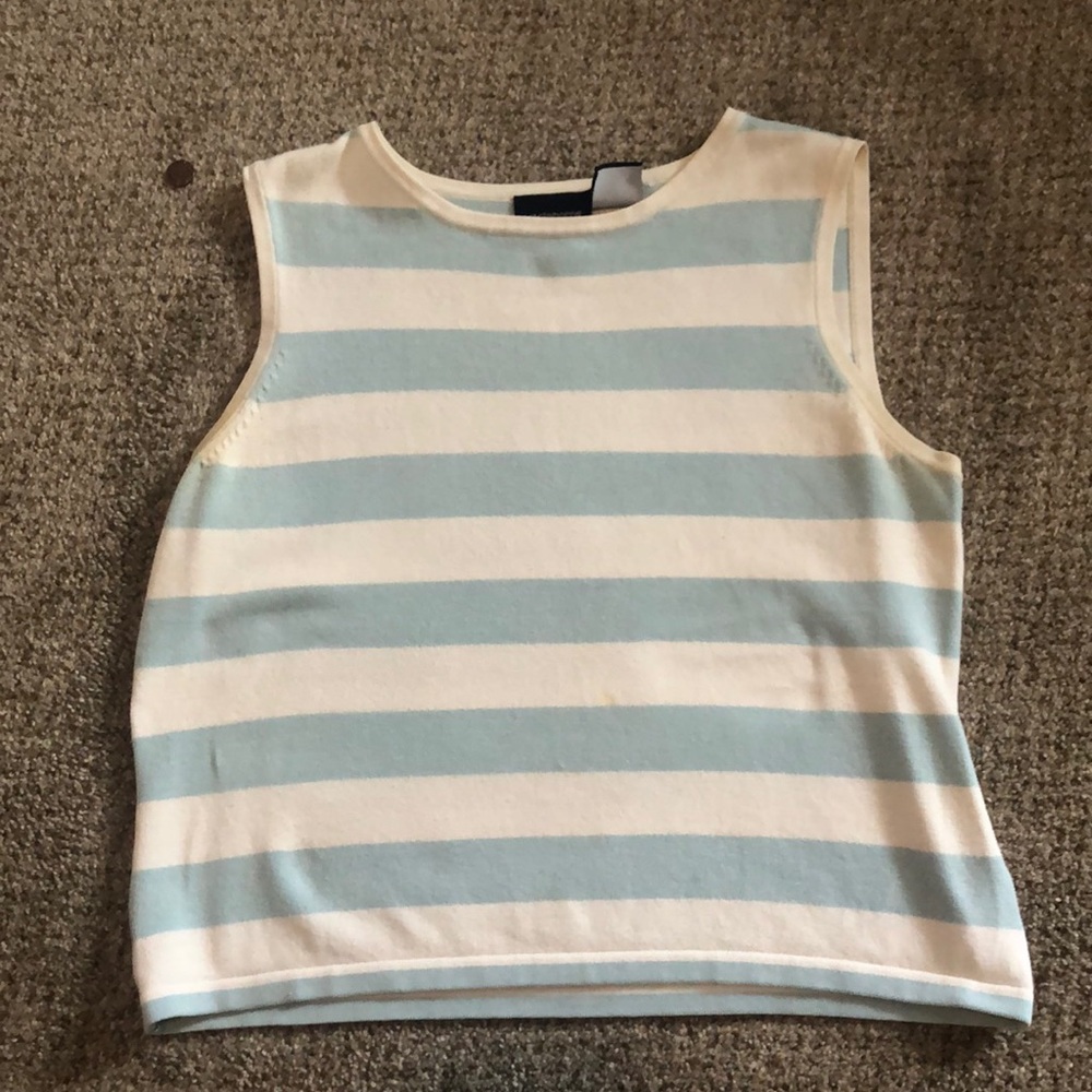Liz Claiborne white and teal tank top. Pretty thick material.